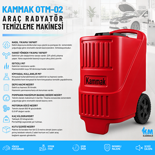 Kammak OTM-02 Oto Radyatör Temizleme Makinesi