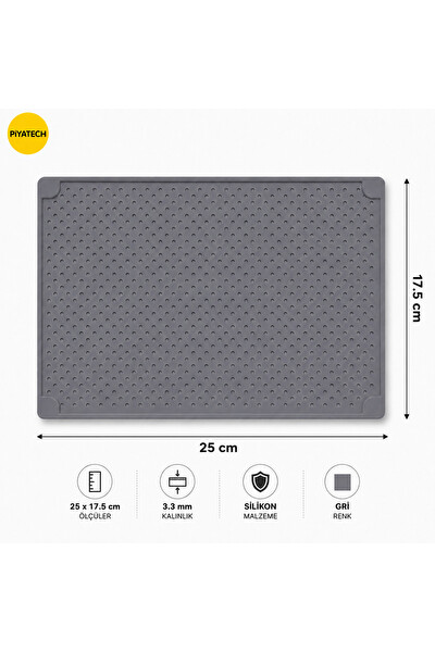 Piyatech Isıya Dayanıklı Silikon Tamir Ve Bakım Matı Gri 25 x 17.5 CM