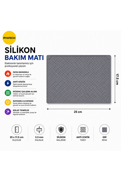 Piyatech Isıya Dayanıklı Silikon Tamir Ve Bakım Matı Gri 25 x 17.5 CM