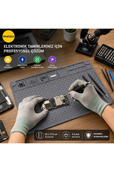 Piyatech Isıya Dayanıklı Silikon Tamir Ve Bakım Matı Gri 25 x 17.5 CM