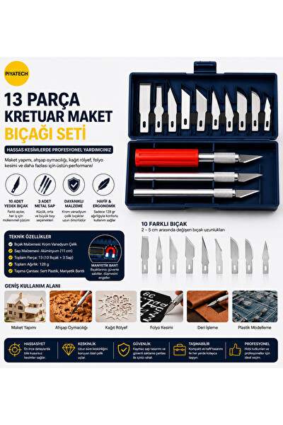 Piyatech 13 Parça Profesyonel Kretuar Seti