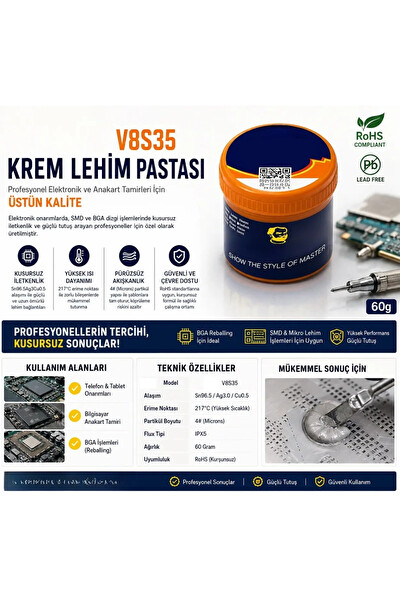 Piyatech Kurşunsuz Krem Sıvı 60 GR 217 Derece Lehim Macunu