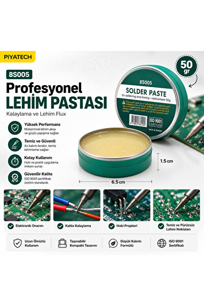 Piyatech 8S005 Lehim Pastası 50 GR - Kalaylama ve Lehim Flux