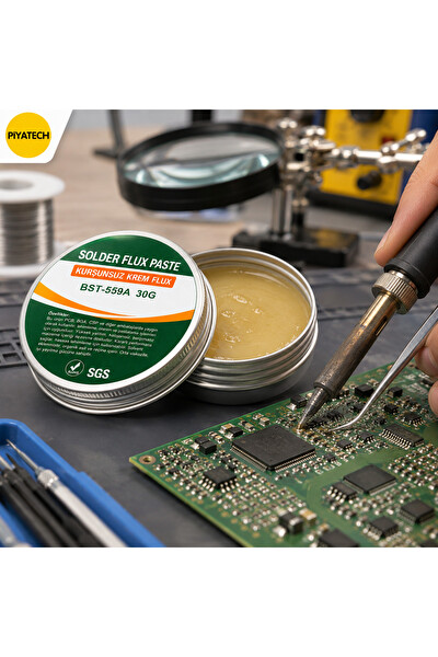 Piyatech BST-559A 30 GR Kurşunsuz Krem Flux Lehim Pastası BGA PCB Devre Kartı Tamir Macunu
