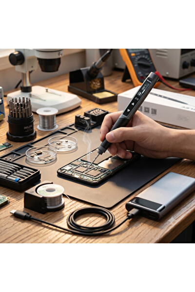 Piyatech 210 30W Type-C Akıllı Havya Seti Dijital Ekranlı Taşınabilir Lehimleme Cihazı