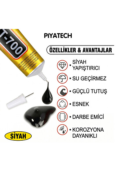 Piyatech T-7000 50 ML Çok Amaçlı Siyah Yapıştırıcı