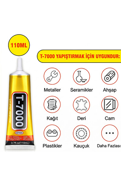 Piyatech T-7000 50 ML Çok Amaçlı Siyah Yapıştırıcı