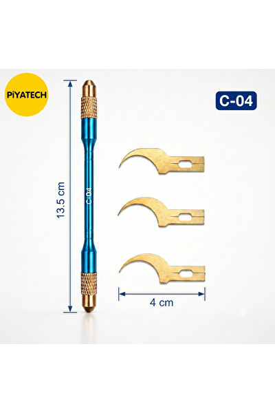 Piyatech C-04 4 Parça Anakart İşlemci Çip Sökme - Yapıştırıcı Temizleme Bıçağı Seti