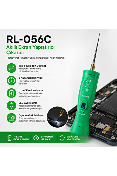 Piyatech RL-056C 6 Kademeli Şarjlı Telefon Ekran Yapıştırıcı - Çıkarıcı - Temizleme