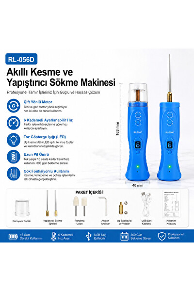 Piyatech RL-056D Şarjlı 6 Kademeli Telefon Tamir Seti
