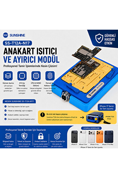 Piyatech SS-T12A-N17 iPhone 17 Serisi Anakart Isıtıcı - Ayırıcı Tamir Modülü