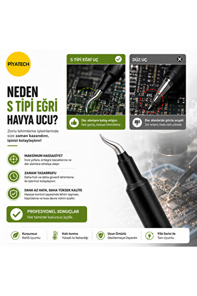 Piyatech 936 Uyumlu S Tipi Telefon Tamir Ucu