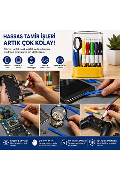 Piyatech 12 Parça Hassas Tornavida - Telefon Tamir Seti