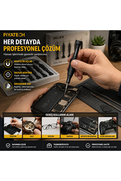 Piyatech Manyetik Elektronik 6’lı Tornavida Seti