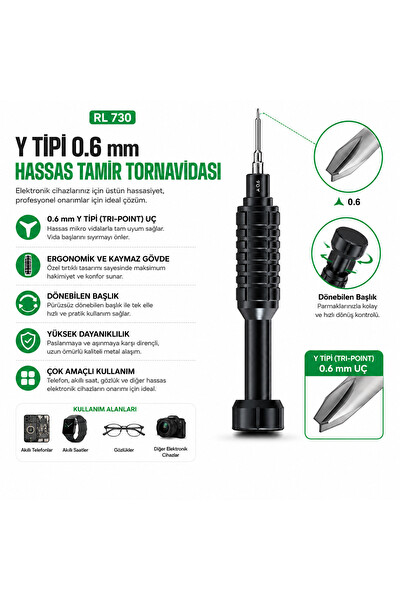 Piyatech RL-730 Y Tipi 0.6 MM Tamir Tornavidası