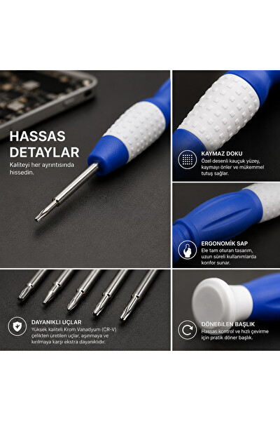 Piyatech BK-8600 11 Parça Büyüteçli Tornavida Seti