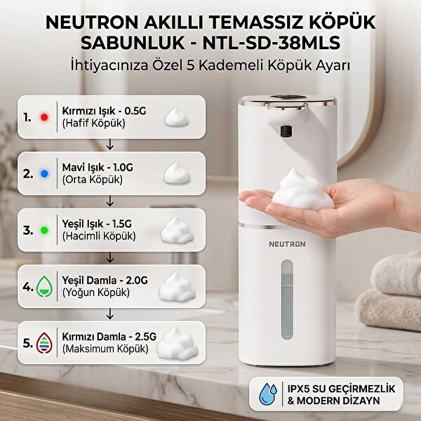 Neutron NTL-SD-38MLS Akıllı Temazsız Köpük Sabunluk