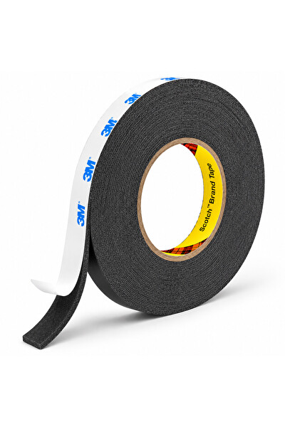 Piyatech 3M Scotch Çift Taraflı Bant 5MM x 50 M Güçlü Yapıştırıcı Siyah Akrilik Bant