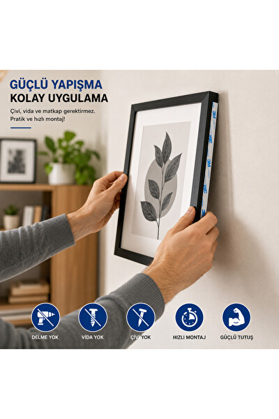 Piyatech 3M Scotch Çift Taraflı Bant 15 MM x 50 M Güçlü Yapıştırıcı Siyah Akrilik Bant