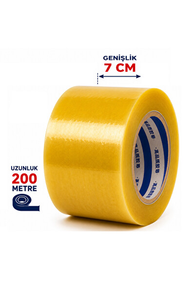 Piyatech Ekstra Geniş Koli Bandı 7 CM x 200 M Uzun Ambalaj Ve Kargo Bandı