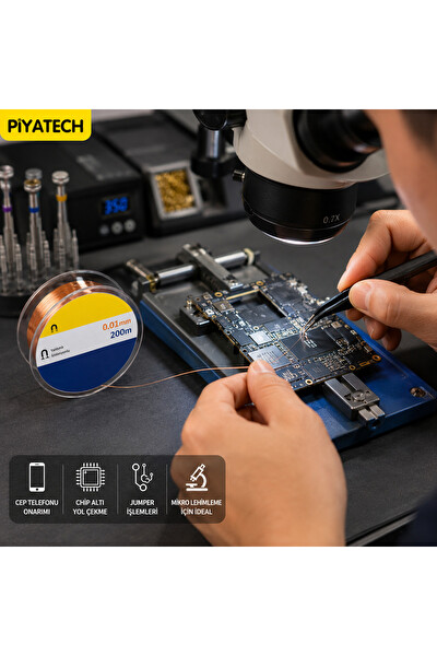 Piyatech FXS001 Bakır Anakart Tamir Teli 0.01 MM x 200 M