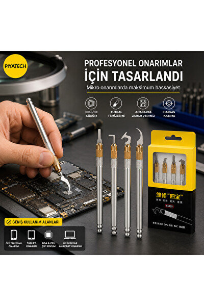 Piyatech X1015 4 Parça Kazıyıcı Bıçak Seti