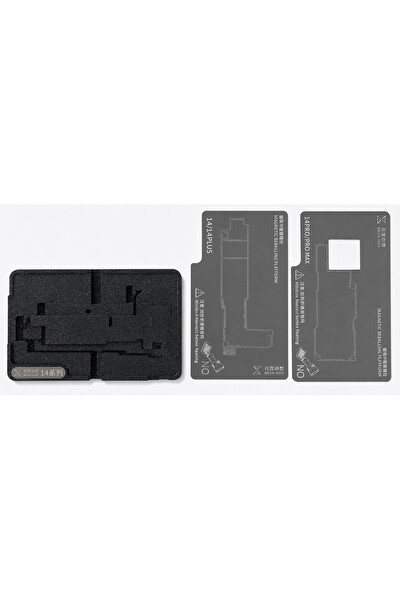 Piyatech iPhone 11 - 12 - 13 - 14 Uyumlu Manyetik Anakart Reballing Kalıp - Altlık Seti 5 Parça