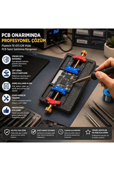 Piyatech TE-073 Çift Vidalı Tamir Sabitleme Mengenesi
