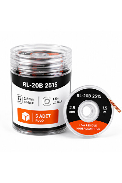 Piyatech RL-20B 2515 5'li Lehim Emme Teli 2.5 MM 1.5 M