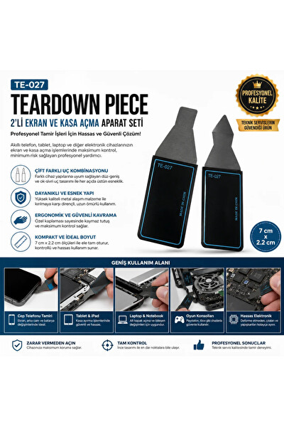 Piyatech TE-027 2'li Metal İnce Telefon Tamir Penası