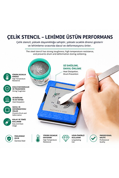 Piyatech A9 - A15 Uyumlu CPU Reballing Sabitleme - Lehimleme Platformu