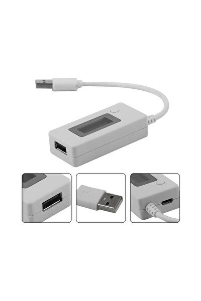Piyatech Dijital Led Göstergeli USB Voltmetre - Ampermetre Test Cihazı