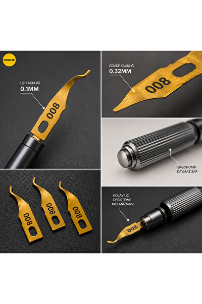 Piyatech 008 BGA Çip Entegre Temizleme Kazıyıcı Seti 13 CM