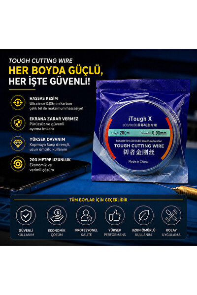 Piyatech LCD - Ekran Ayırma Teli 0.08 MM 200 M