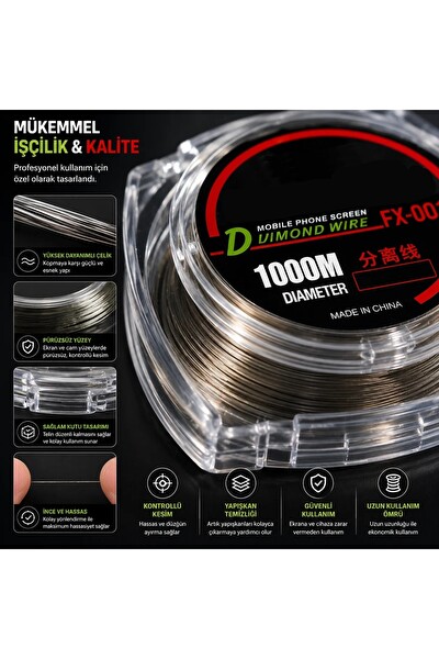Piyatech Micro Nano LCD Ekran Ayırma Teli 0.08 MM 1000 M