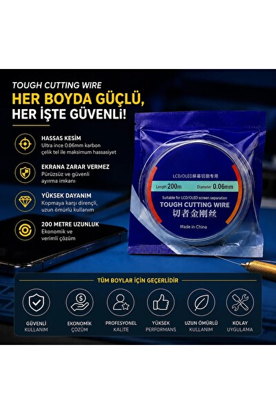 Piyatech LCD Ekran Ayırma Teli 0.06 MM - 200 Metre