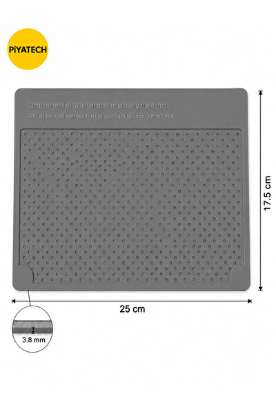 Piyatech Isıya Dayanıklı Anti-Statik Lehimleme Pedi 25 x 17.5 CM - Gri