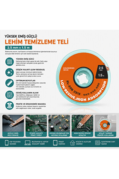 Piyatech Lehim Temizleme Teli 2.5 MM 1.5 M