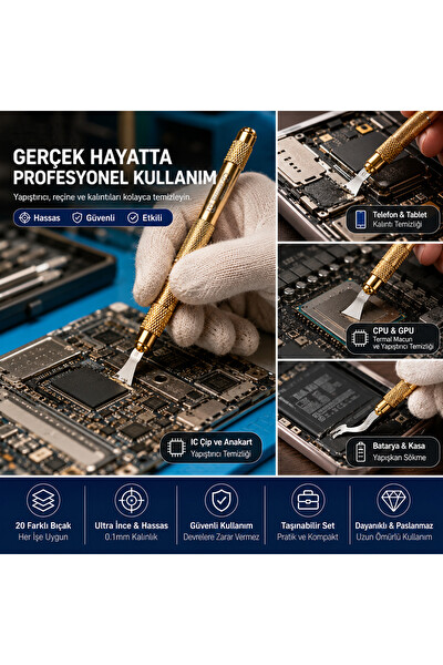 Piyatech Nand CPU IC Yapıştırıcı Temizleme Bıçak Seti 20 Parça