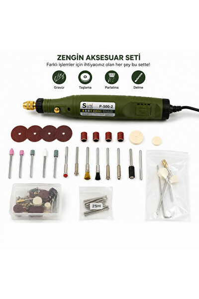 Piyatech 18V Ayarlanabilir Hızlı Mini Gravür ve Taşlama Makinesi Seti – 3000-18000 RPM, 0.5-3.2 MM Mandren Çok Amaçlı Rotary Tool