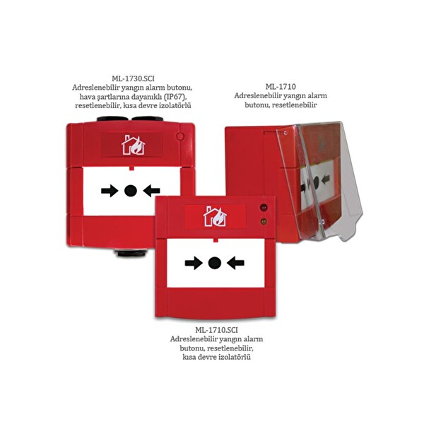 Maxlogic ML-1710 Adreslenebilir Yangın Alarm Butonu