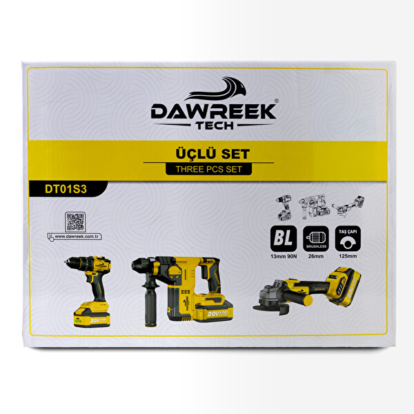 Dawreek DT01S3 Akülü Vidalama 3'lü Set