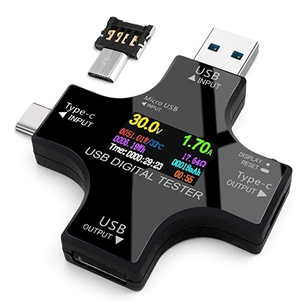Powermaster PM-26611 Type-C/USB Voltmetre Ampermetre Test Cihazı