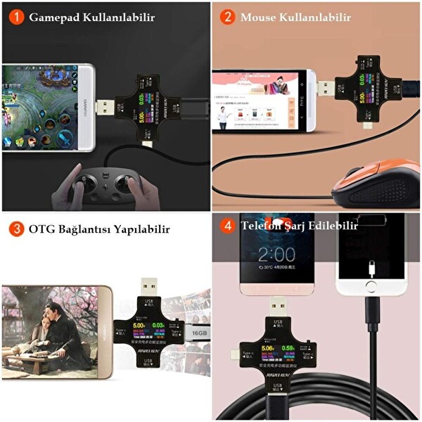 Powermaster PM-26611 Type-C/USB Voltmetre Ampermetre Test Cihazı