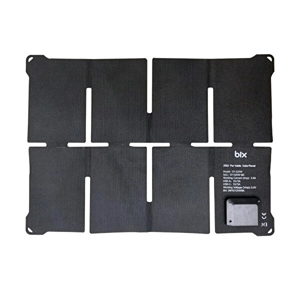 Bix 60W Katlanabilir Taşınabilir Güneş Paneli IP67 Suya Dayanıklı USB-A USB-C ve DC Çıkışlı Power Station Uyumlu Kamp Karavan