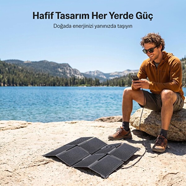 Bix 25W Katlanabilir Taşınabilir Güneş Paneli IP67 Suya Dayanıklı USB-A ve USB-C Uyumlu Kamp Karavan Outdoor Solar Şarj Paneli