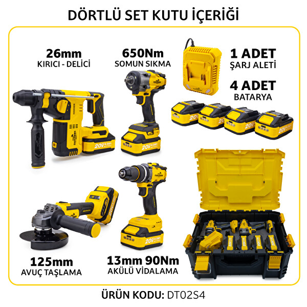 Dawreek DT02S4 Akülü 4'lü Set