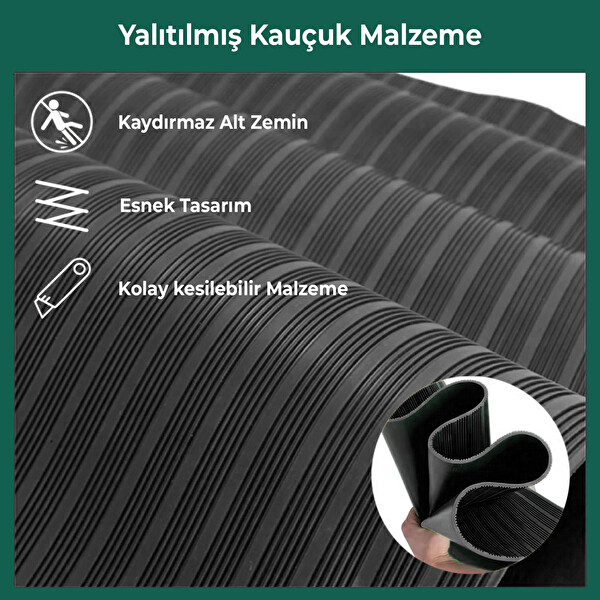 Astra 100x200 CM İzole Halı 2 MM 1 kV Elektrik Yalıtkan Paspas İş Güvenliği Pano Önü Halısı - 200 CM