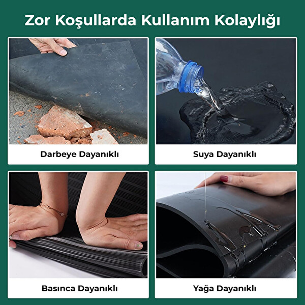 Astra 100x100 CM İzole Halı 2 MM 1 kV Elektrik Yalıtkan Paspas İş Güvenliği Pano Önü Halısı - 100 CM