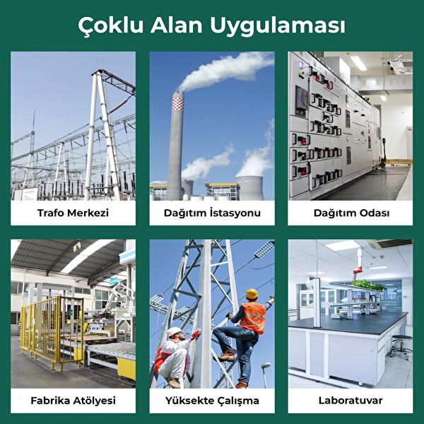 Astra 100x100 CM İzole Halı 2 MM 1 kV Elektrik Yalıtkan Paspas İş Güvenliği Pano Önü Halısı - 100 CM